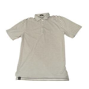 Turtleson Men's Large Striped Polo Shirt - Black & White